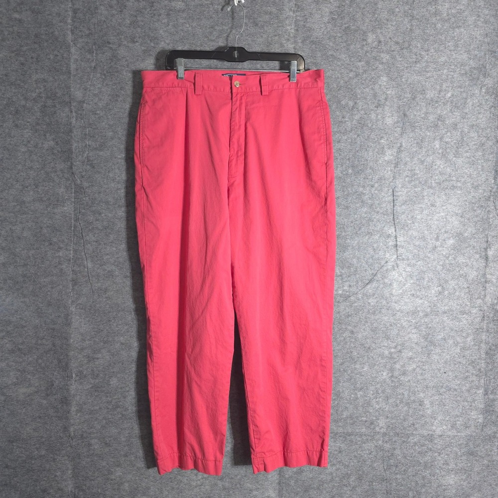 Polo Ralph Lauren Pants Men 36x30 Pink Cotton Flat Front Casual Chino Pony Solid